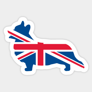 Corgi, Corgis, Corgi Dog, Queen's Corgi, British Flag, Union Jack, Queen of England, Queen Elizabeth, British Flag Sticker